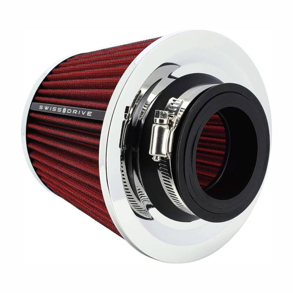 Filtru aer sport rosu-crom, cu 4 adaptori, AFSTRED SwissDrive Filtru aer sport rosu-crom, cu 4 adaptori, AFSTRED SwissDrive
