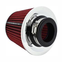 Filtru aer sport rosu-crom, cu 4 adaptori, AFSTRED SwissDrive