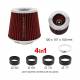 Filtru aer sport rosu-crom, cu 4 adaptori, AFSTRED SwissDrive Filtru aer sport rosu-crom, cu 4 adaptori, AFSTRED SwissDrive