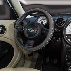 Husa volan 37-39cm, gri cu cusatura alba, Hand Made Artisan HMA40DG Car+ Husa volan 37-39cm, gri cu cusatura alba, Hand Made Artisan HMA40DG Car+