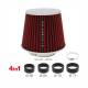 Filtru aer sport rosu-crom, cu capac si 4 adaptori, AFCRRED SwissDrive Filtru aer sport rosu-crom, cu capac si 4 adaptori, AFCRRED SwissDrive