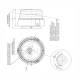 Girofar 12-24V, h173, LED, prindere cu tija fixa, cablu 3m, galben, W126 868.6D Was