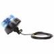 Girofar 12-24V, h173, LED, prindere cu tija fixa, cablu 3m, albastru, W126 867.6D Was