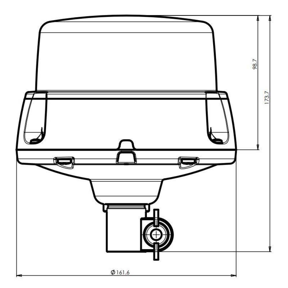 Girofar 12-24V, h173, LED, prindere cu tija fixa, cablu 3m, albastru, W126 867.6D Was