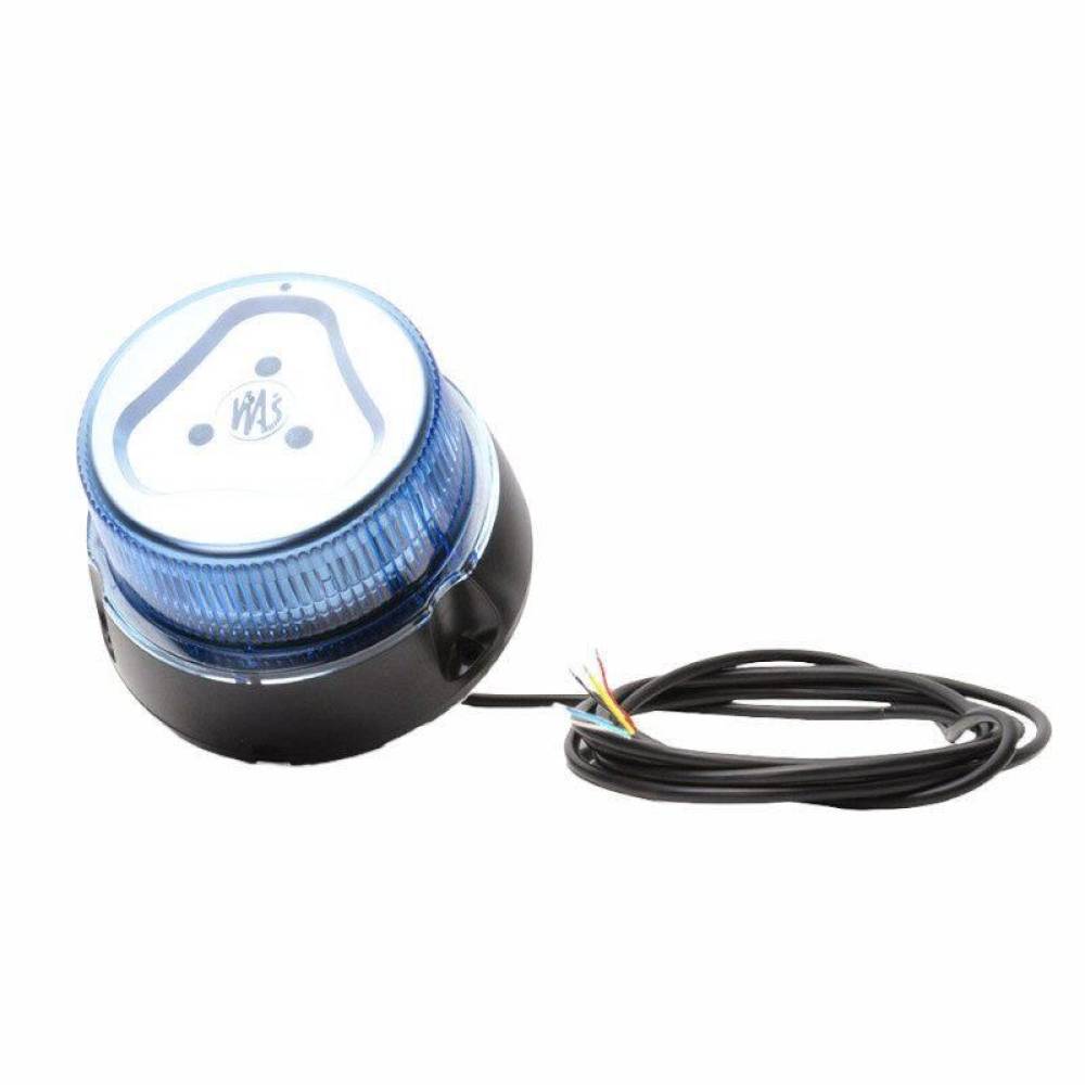 Girofar 12-24V, h173, LED, prindere cu tija fixa, cablu 3m, albastru, W126 867.6D Was