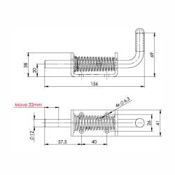 Inchizator oblon cu arc, 156mm, fi 12mm, ZB-08 SPP