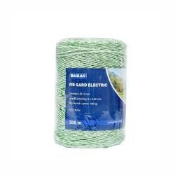 Rola fir verde cu alb, fi3, 6x0.3mm, 500m, gard electric, CH92