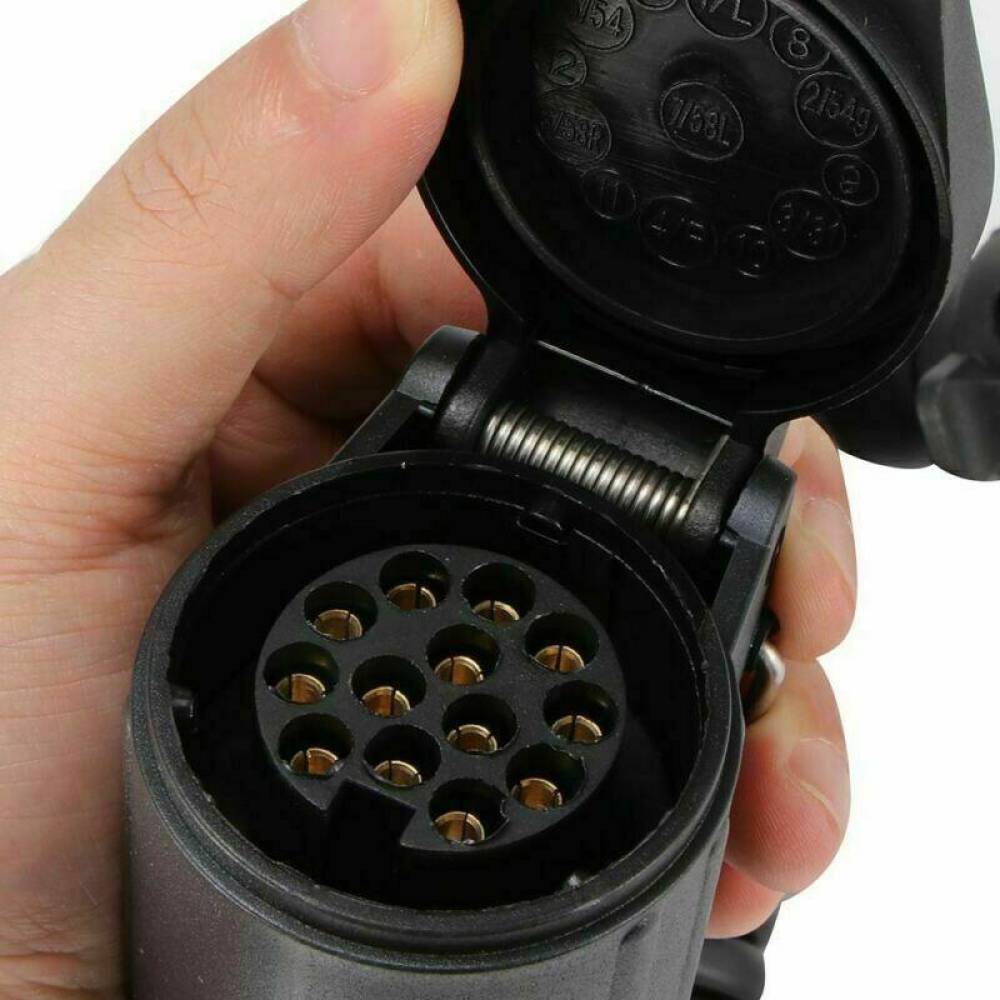 Priza 13 pini 12V plastic, pentru cablu remorca, cu carlig, BK81111