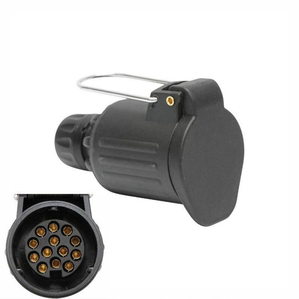 Priza 13 pini 12V plastic, pentru cablu remorca, cu carlig, BK81111