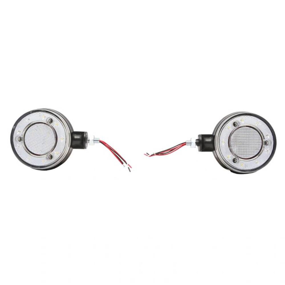 Lampa gabarit brat 120mm, LED, 12-24V, cercel oglinda, alb-rosu, BK69543