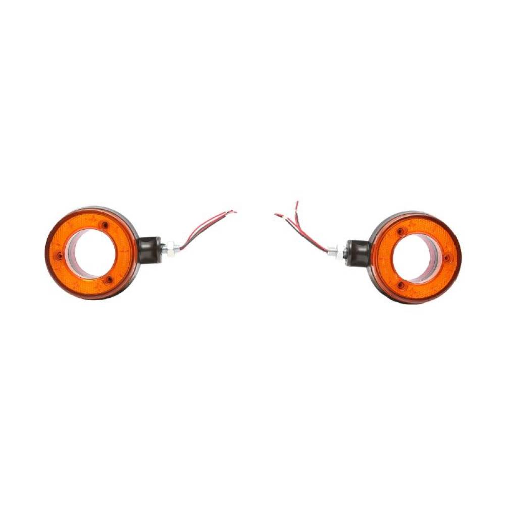 Lampa gabarit brat 120mm, LED,12-24V, cercel oglinda, galben-rosu, BK69542