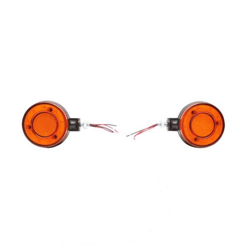 Lampa gabarit brat 120mm, LED, 12-24V, cercel oglinda, galben-rosu, BK69544