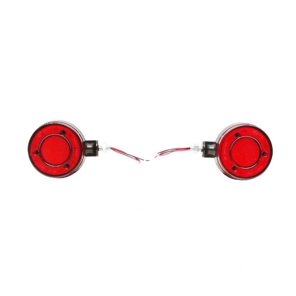 Lampa gabarit brat 120mm, LED, 12-24V, cercel oglinda, galben-rosu, BK69544