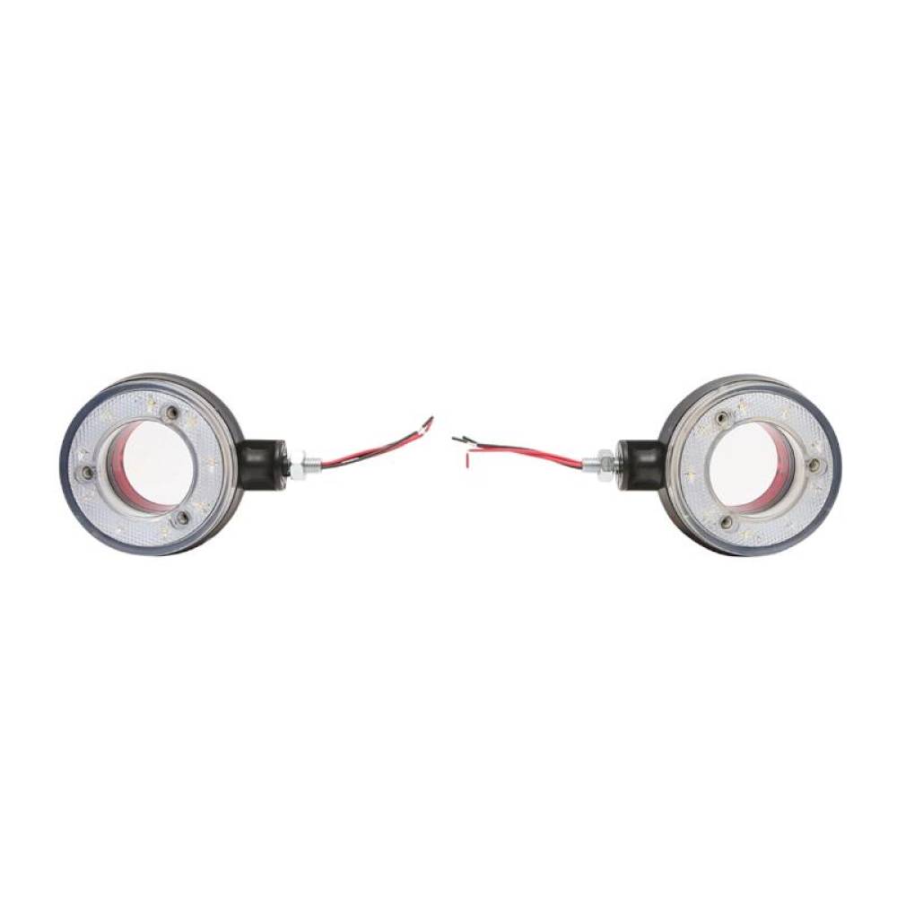 Lampa gabarit brat 120mm, LED, 12-24V, cercel oglinda, alb-rosu, BK69541
