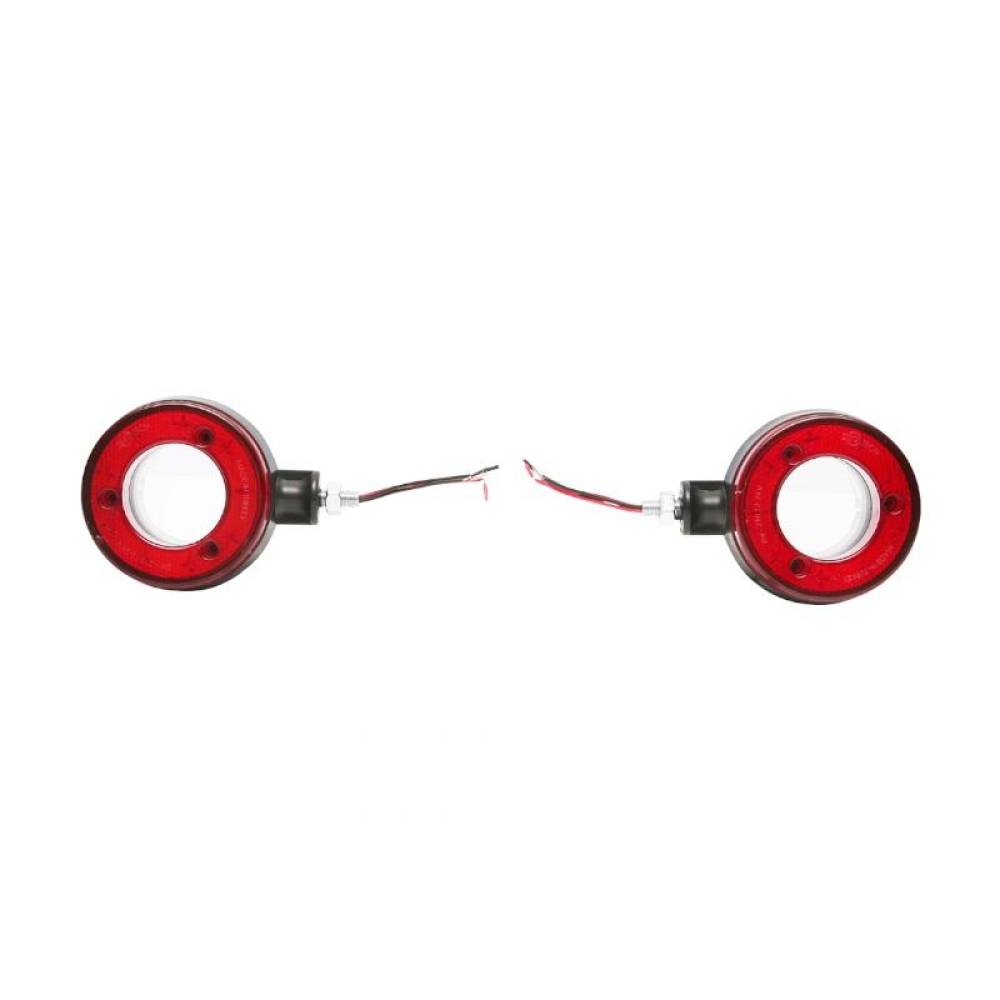 Lampa gabarit brat 120mm, LED, 12-24V, cercel oglinda, alb-rosu, BK69541