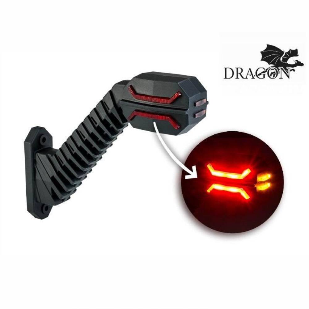 Lampa gabarit cu brat oblic 45°, 200mm, LED, 3 functii, dreapta, Dragon Light, HOR134 LD2995 Horpol