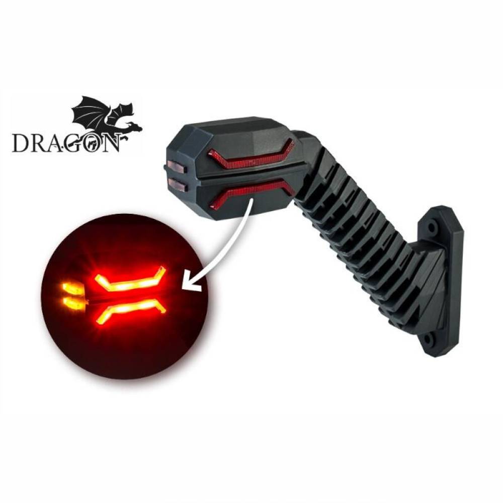 Lampa gabarit cu brat oblic 45°, 200mm, LED, 3 functii, stanga, Dragon Light, HOR134 LD2994 Horpol Lampa gabarit cu brat oblic 45°, 200mm, LED, 3 functii, stanga, Dragon Light, HOR134 LD2994 Horpol
