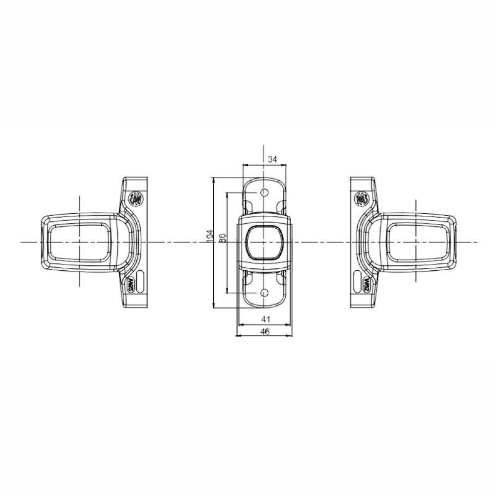 Lampa gabarit brat 84mm, Led NEON, 3 functii, dreapta W62N LOGO 2053NP Was Lampa gabarit brat 84mm, Led NEON, 3 functii, dreapta W62N LOGO 2053NP Was