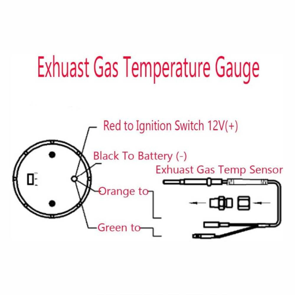 Ceas indicator temperatura gaze arse, EGT, fi52mm, efect oglinda, Dragon Gauge HAO-XHAUS1