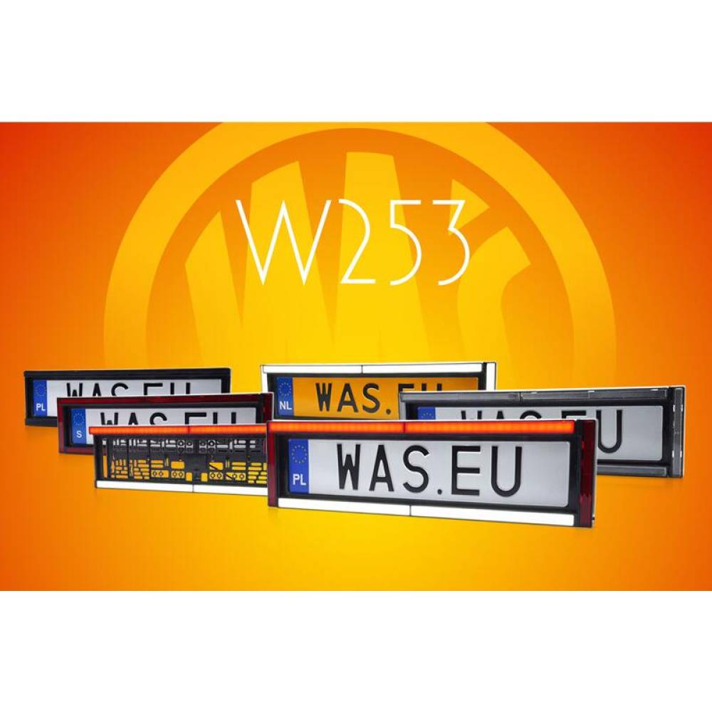 Suport numar cu lampa cu 4 functii, iluminare numar LED, mers inapoi, frana tip NEON si catadioptru, 58x16cm, 12-24V, W253 2102 Was