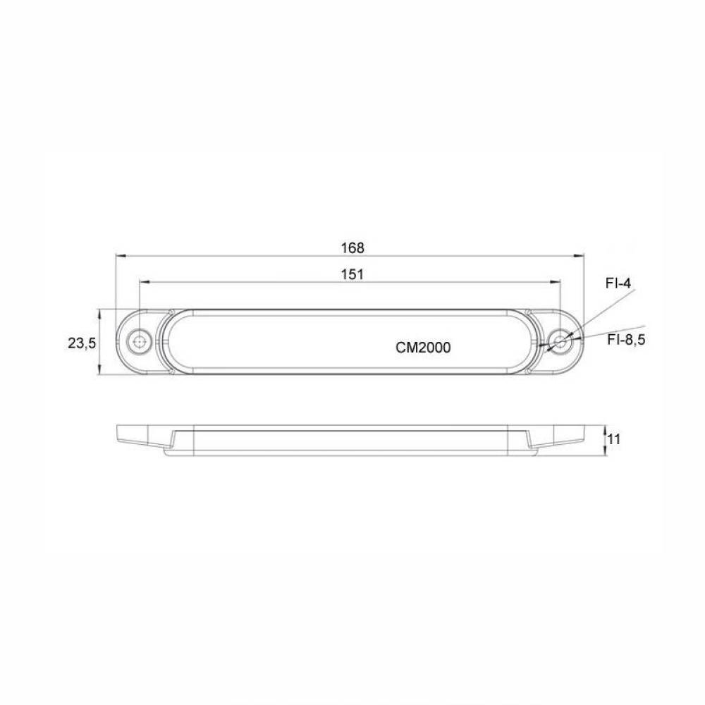 Lampa gabarit 168x23, LED, alba, 12-36V, cu catadioptru, FT-065 B Fristom Lampa gabarit 168x23, LED, alba, 12-36V, cu catadioptru, FT-065 B Fristom