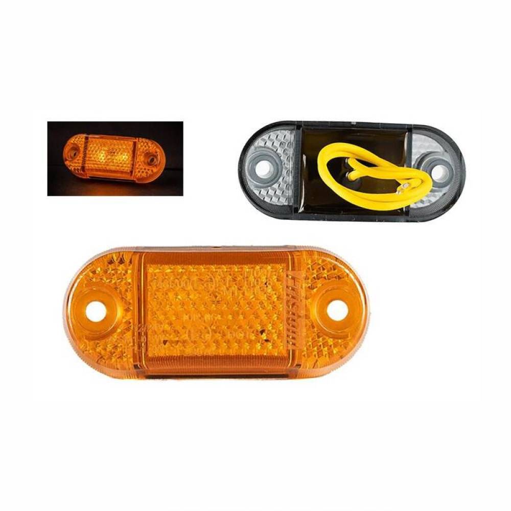 Lampa gabarit 65x28, LED, galbena, 12-36V, cu catadioptru, FT-062 Z Fristom Lampa gabarit 65x28, LED, galbena, 12-36V, cu catadioptru, FT-062 Z Fristom