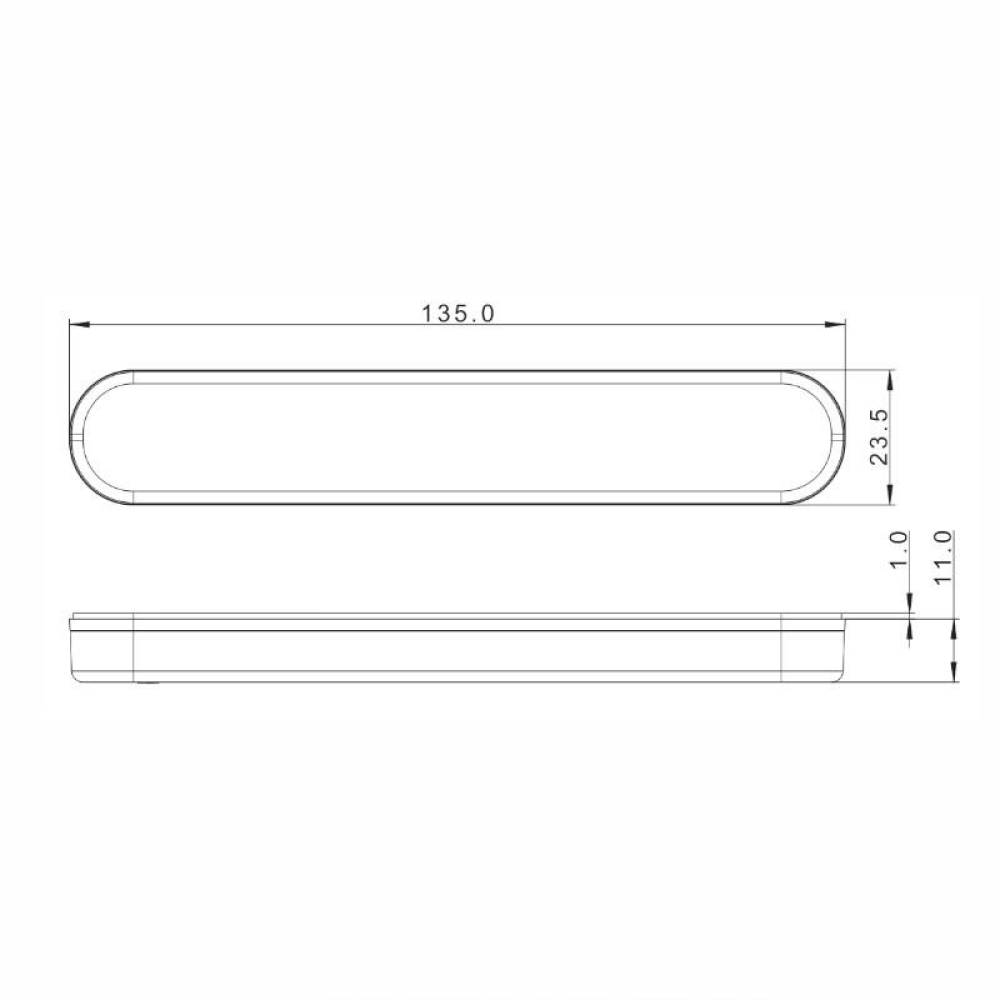 Lampa gabarit 135x23, LED, alba, 12-36V, autoadeziva, cu catadioptru, FT-065 B TAPE Fristom