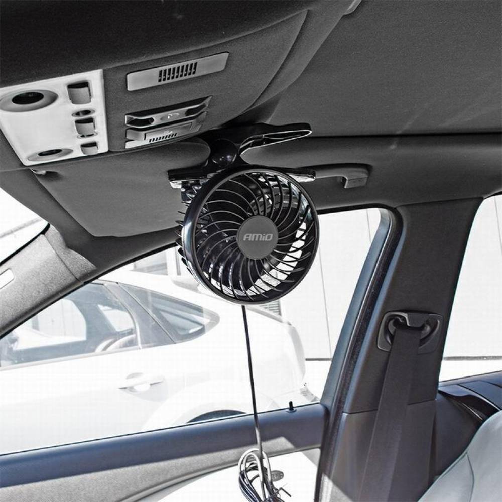 Ventilator 12V, fi12cm, 4W, prindere clips la parasolar, 2 viteze, PRO Series, 03005 Amio Ventilator 12V, fi12cm, 4W, prindere clips la parasolar, 2 viteze, PRO Series, 03005 Amio