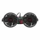 Ventilator dublu 12V, 2xfi10cm, 6.5W, prindere pe tetiera, cu 2 USB-uri, 2 viteze, PRO Series, 03009 Amio