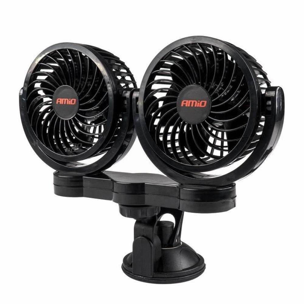 Ventilator dublu 12V, 2xfi10cm, 6W, prindere ventuza, 2 viteze, PRO Series, 03010 Amio