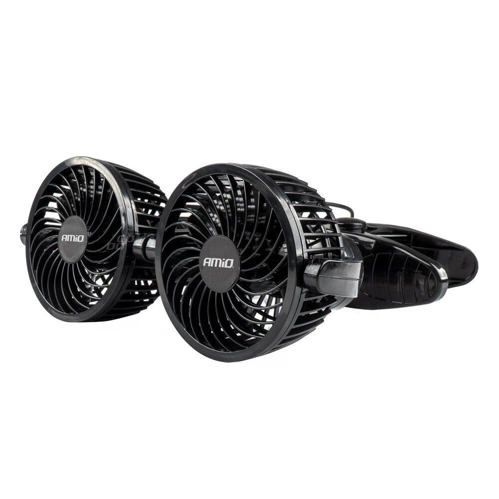 Ventilator dublu 24V, 2xfi10cm, 10W, prindere clips la parasolar, 2 viteze, PRO Series, 03013 Amio