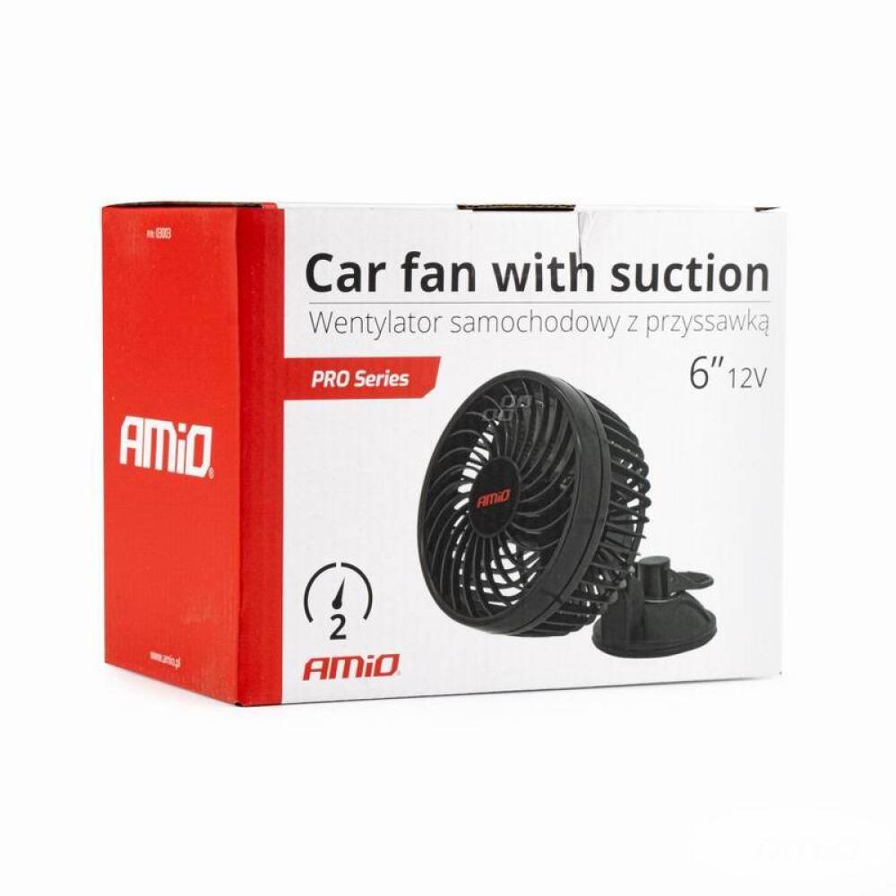 Ventilator 12V, fi15cm, 9W, prindere ventuza, 2 viteze, PRO Series, 03003 Amio