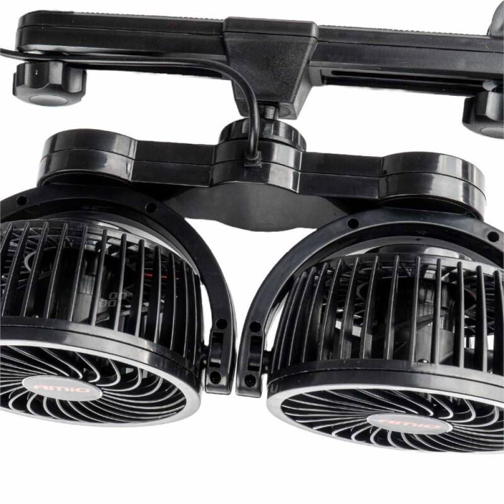 Ventilator dublu 12V, 2xfi10cm, 6W, prindere pe tetiera, 2 viteze, PRO Series, 03008 Amio