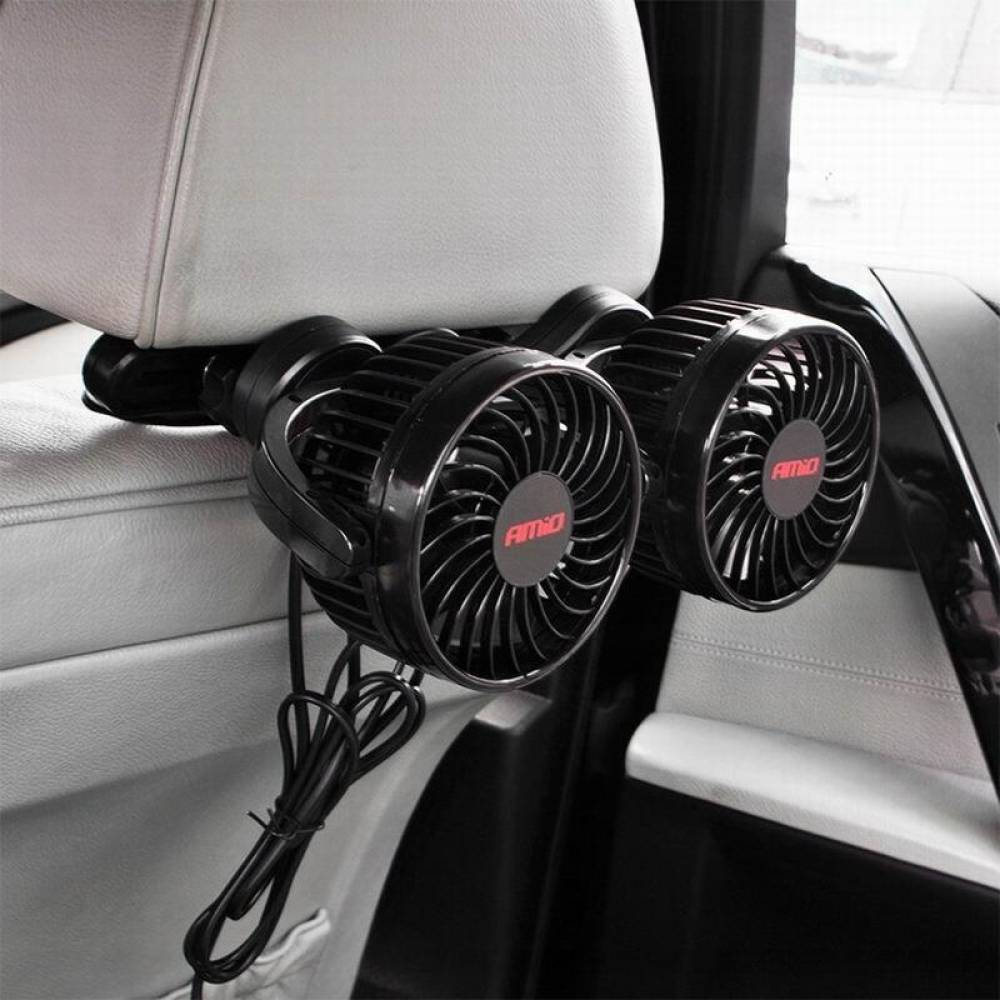 Ventilator dublu 12V, 2xfi10cm, 6W, prindere pe tetiera, 2 viteze, PRO Series, 03008 Amio