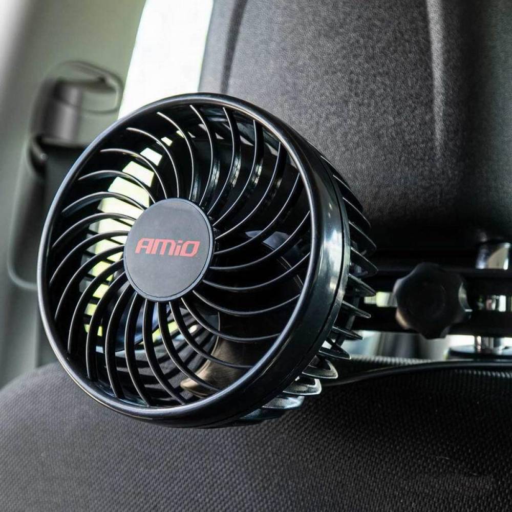 Ventilator 12V, fi12cm, 4W, prindere pe tetiera, 2 viteze, PRO Series, 03007 Amio Ventilator 12V, fi12cm, 4W, prindere pe tetiera, 2 viteze, PRO Series, 03007 Amio