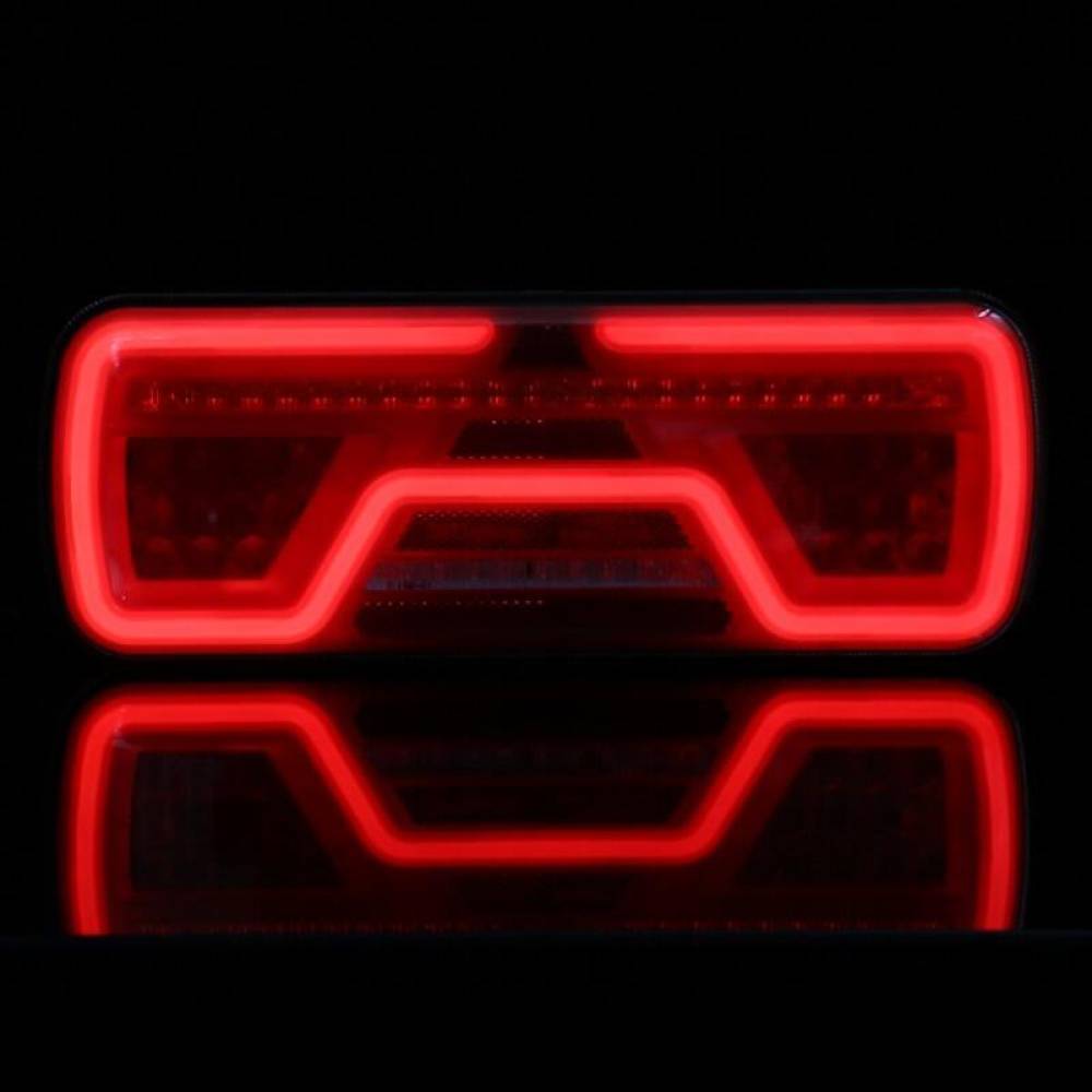 Lampa stop 360x135mm, 5 functii, LED Neon, cu triunghi, ceata si mers inapoi, semnalizare dinamica, dreapta, CA7027 247Lighting