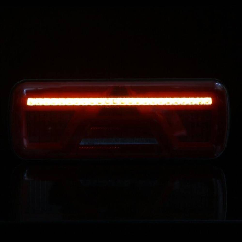 Lampa stop 360x135mm, 5 functii, LED Neon, cu triunghi, ceata si mers inapoi, semnalizare dinamica, dreapta, CA7027 247Lighting