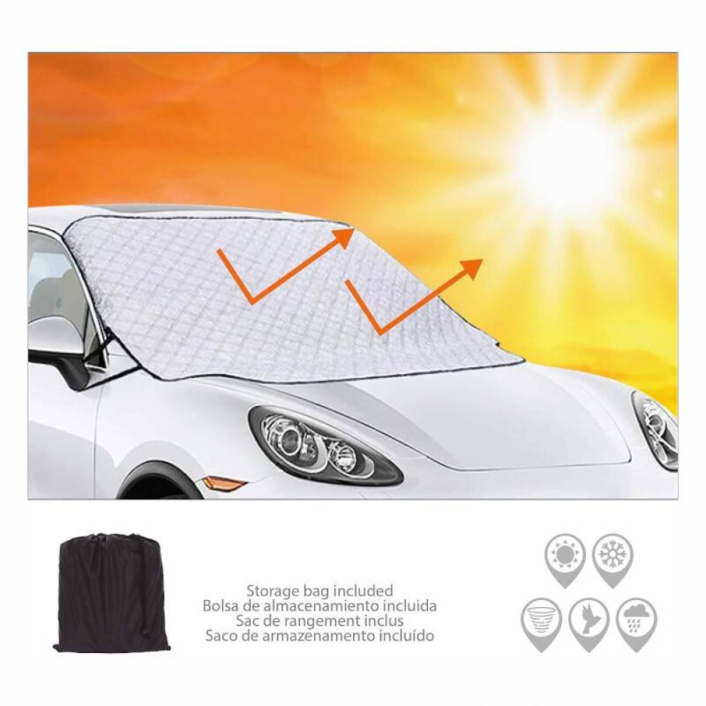 Husa protectie parbriz 190x122, parasolar vara-iarna, cu magneti si saculet depozitare LAWIS0M SwissDrive