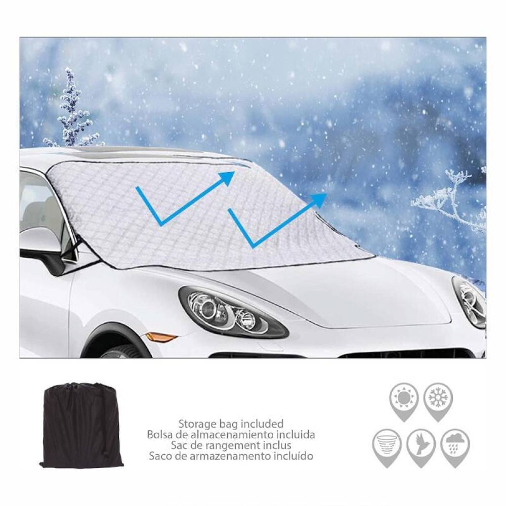 Husa protectie parbriz 190x122, parasolar vara-iarna, cu magneti si saculet depozitare LAWIS0M SwissDrive