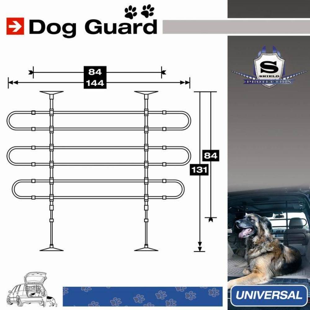 Grilaj separator cu gratii portbagaj, negru, pentru animale sau marfuri, ajustabil, 3012354 Car+