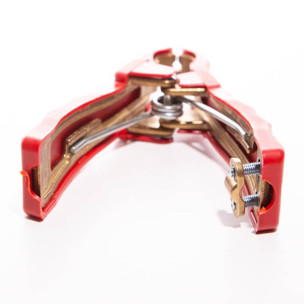 Cleste cablu curent, 15cm, clema crocodil, 400-600A, pentru cablu intre 16 - 35qmm, rosu S20 Saper