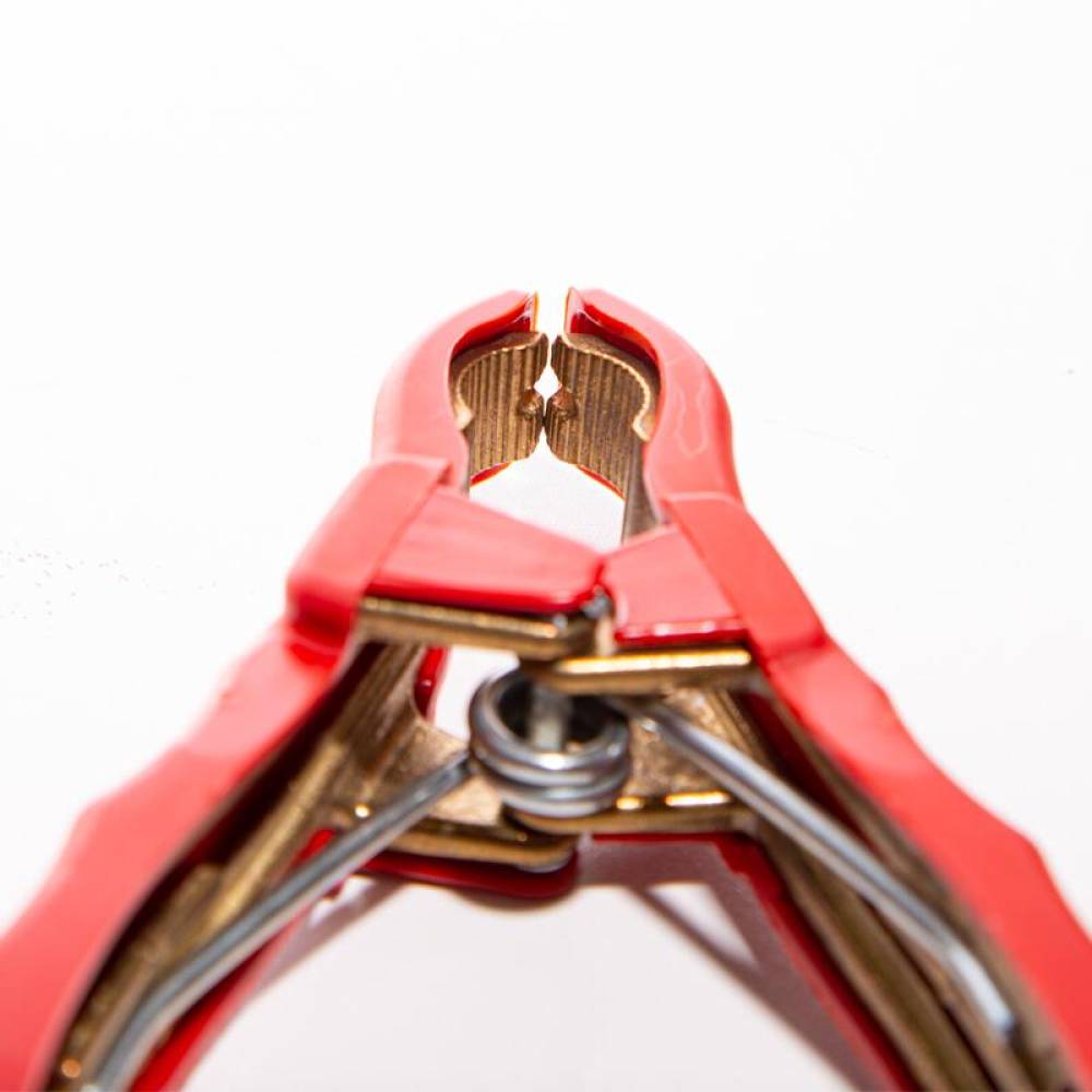 Cleste cablu curent, 15cm, clema crocodil, 400-600A, pentru cablu intre 16 - 35qmm, rosu S20 Saper