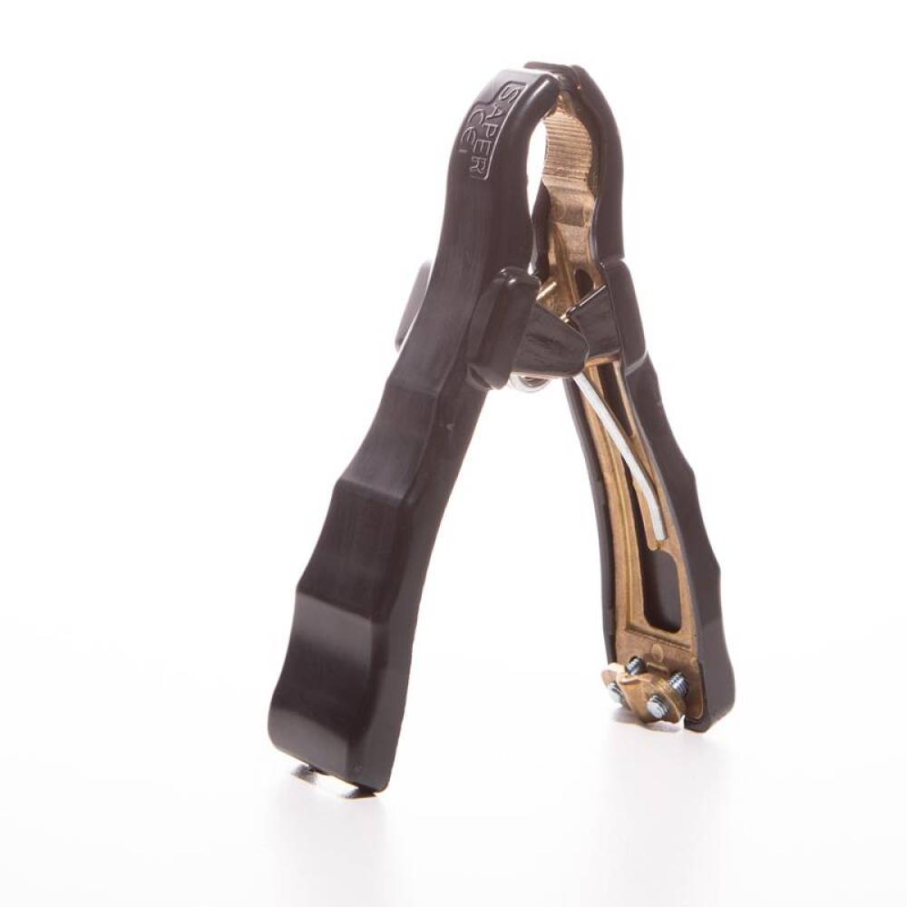 Cleste cablu curent, 15cm, clema crocodil, 400-600A, pentru cablu intre 16 - 35 qmm, negru S20 Saper
