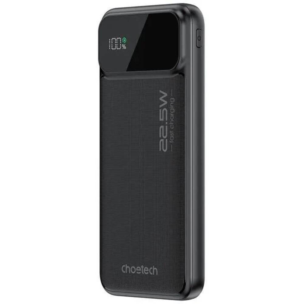 Acumulator extern powerbank Choetech B728, PD 22.5W, 10000 mAh, Afisaj incarcare cu Led,  1xUSB-C in/out, 2xUSB-A, PBANK-10000-B728BK-CHO