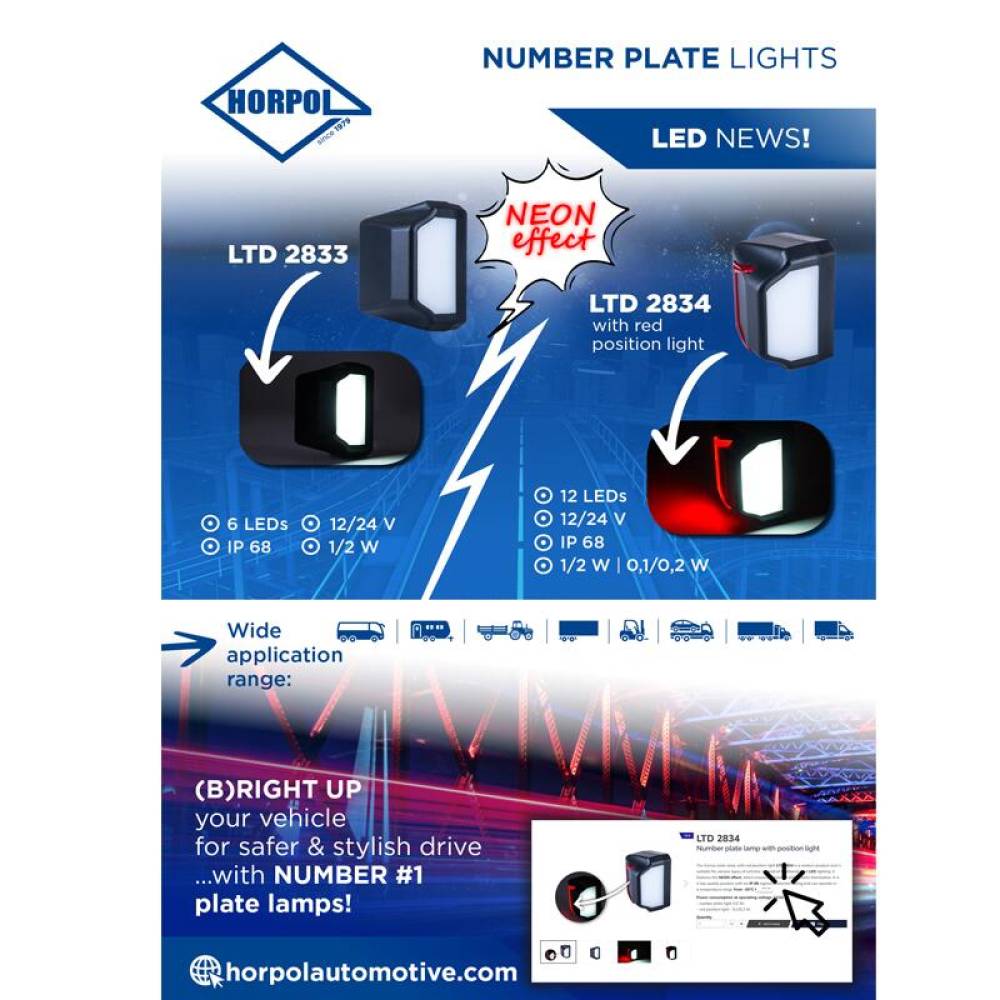 Lampa numar, 94x70mm, 6 LED-uri, efect NEON, Hor127, LTD 2833 Horpol