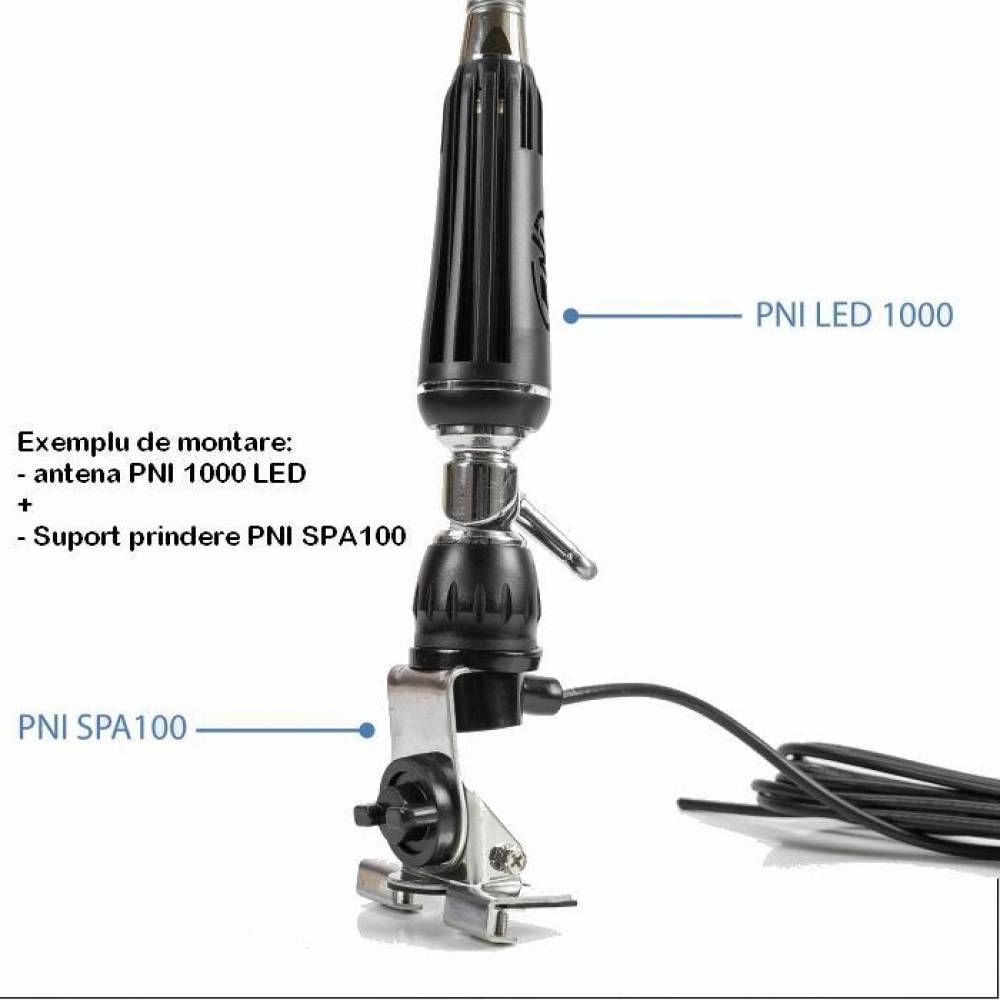 Antena statie CB 100cm, rabatabila, cu iluminare, cu cablu, montura fixa, tip fluture, LED 1000 PNI 