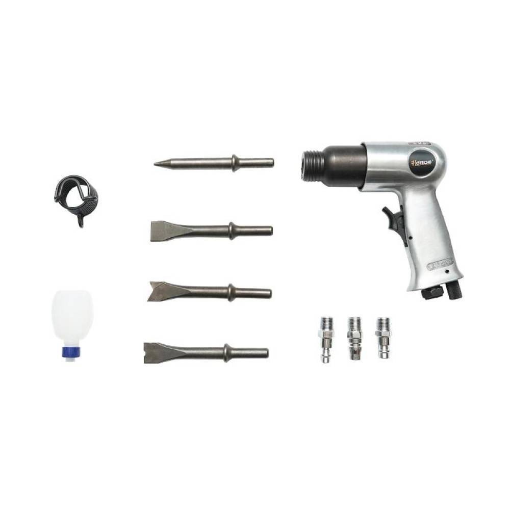 Ciocan pneumatic de impact 6.3 Bar cu 3 tipuri de cuple rapide si 4 dalti Hoteche BK92903 Ciocan pneumatic de impact 6.3 Bar cu 3 tipuri de cuple rapide si 4 dalti Hoteche BK92903