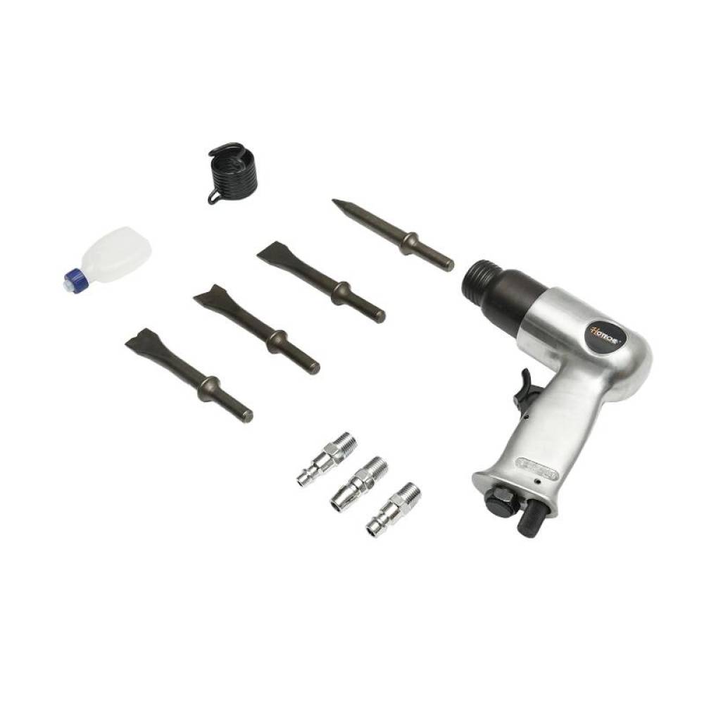 Ciocan pneumatic de impact 6.3 Bar cu 3 tipuri de cuple rapide si 4 dalti Hoteche BK92903 Ciocan pneumatic de impact 6.3 Bar cu 3 tipuri de cuple rapide si 4 dalti Hoteche BK92903