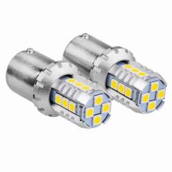 Set 2 becuri semnalizare 16 LED-uri, 12-24V, P21W BA15s Canbus, 02796 Amio
