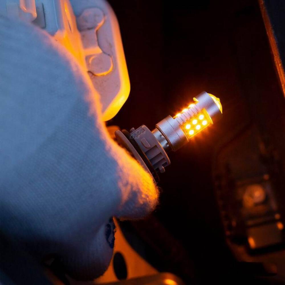 Set 2 becuri semnalizare 24 LED-uri, 12-24V, PY21W BAU15s, Canbus, 02580 Amio Set 2 becuri semnalizare 24 LED-uri, 12-24V, PY21W BAU15s, Canbus, 02580 Amio
